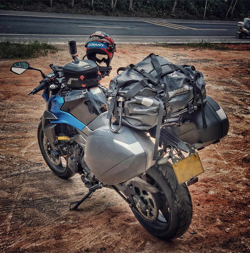 Rhinowalk 65L Cycling Motorcycle Trunk Bags Waterproof Rear Seat Bags Multi-functional Durable High Capacity Travel Luggage Bag (14)