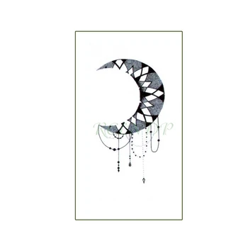 

Waterproof Temporary Tattoo Sticker Moon Lunar Planet Diamond Necklace Element Flash Tatoo Fake Tattoos for Men Women