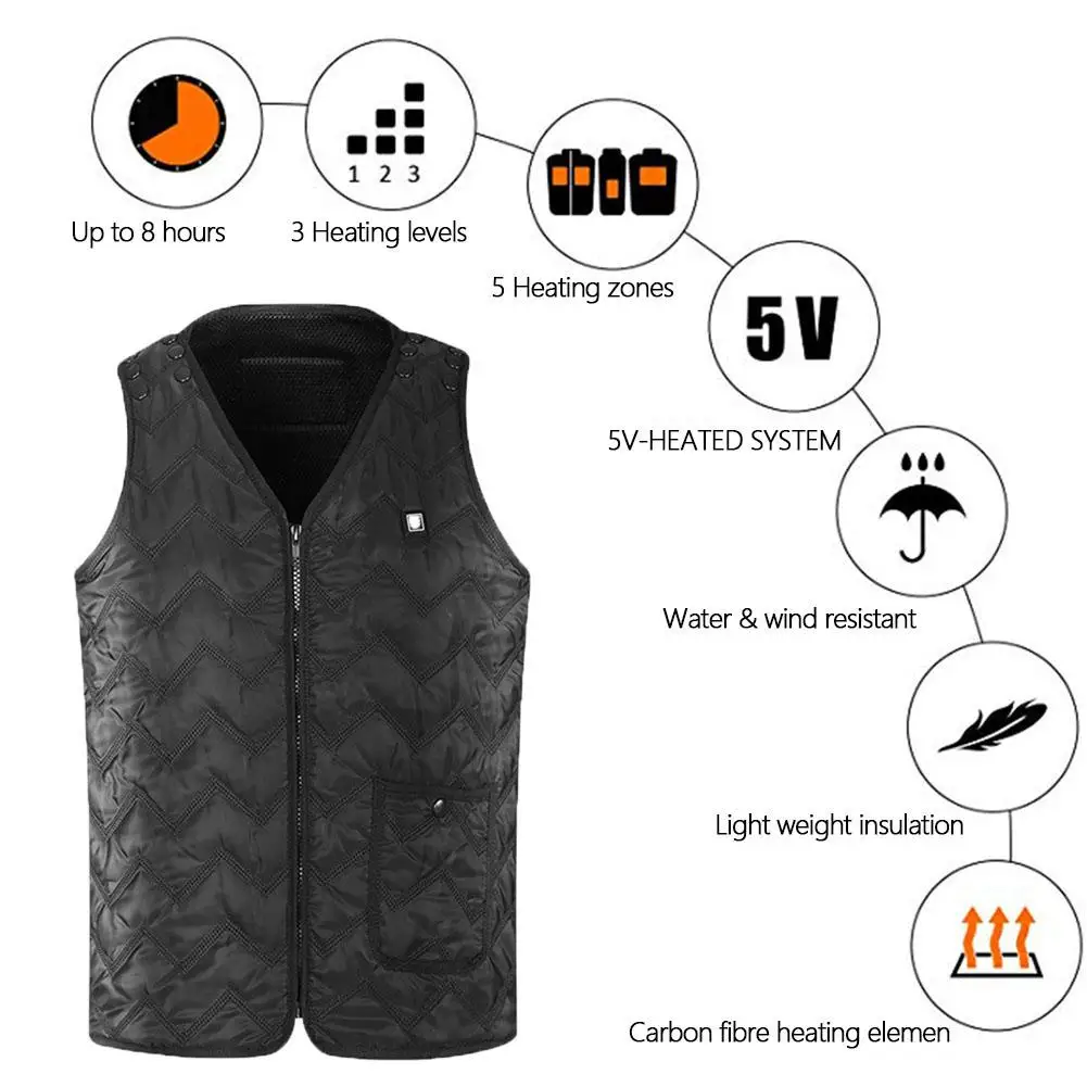 Мужская и женская уличная USB Инфракрасная нагревательная жилетка зимняя гибкая