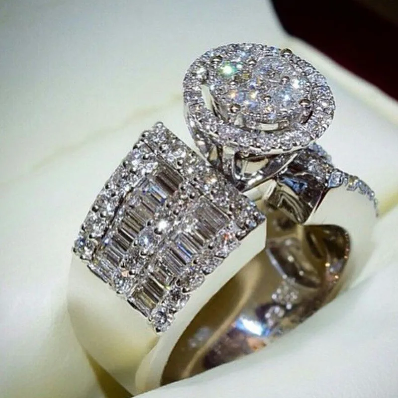 Массивное 925 пробы Серебряное кольцо ааааа cz Камень Обручальное кольцо кольца для женщин Свадебное Имя ювелирные изделия