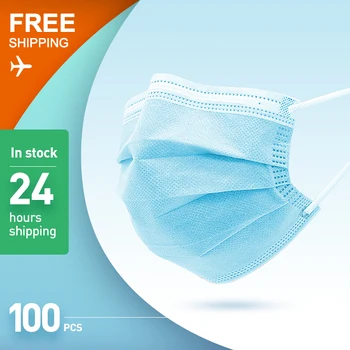 

100 Pcs 3 Layer Mouth Mask Disposable Safety Masks Anti Saliva Mouth Face Masks Anti Dust Mask Anti Pollution Non Woven Mask