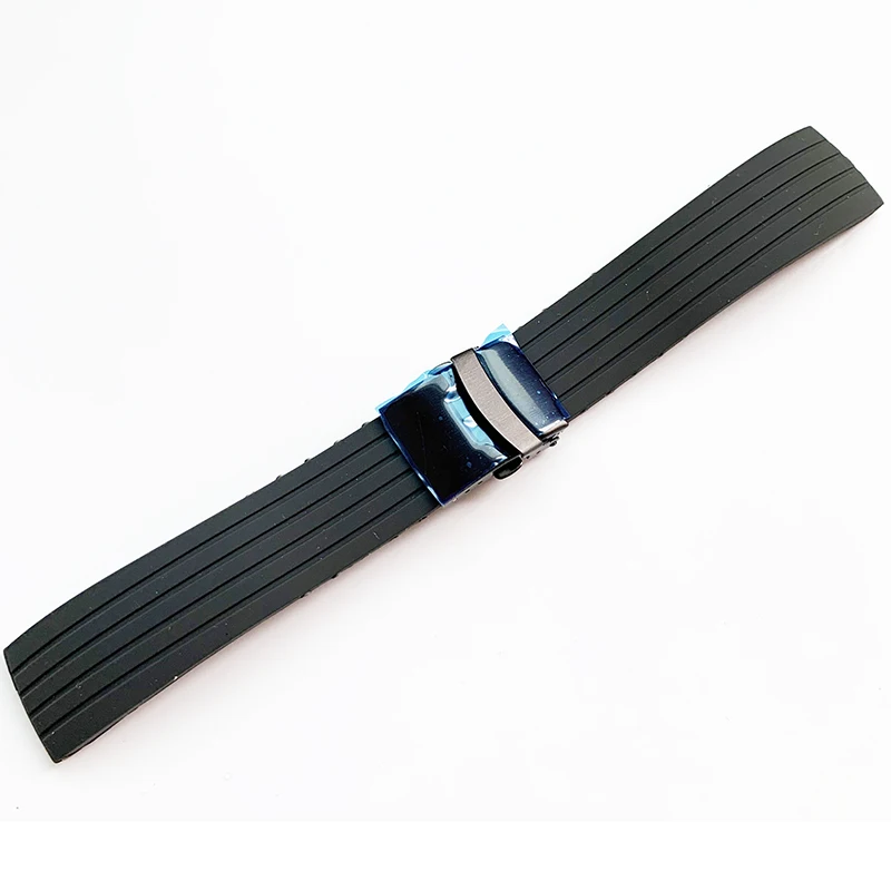 Red Waterproof Silicone Sport Strap with Folding Buckle - Men's Replacement Watch Band Accessories
