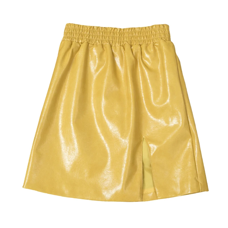 Ретро Летающий пакет бедра ПУ искусственная кожа яркого цвета мини юбка новые женские короткие юбки из искусственной кожи Femme 4 цвета