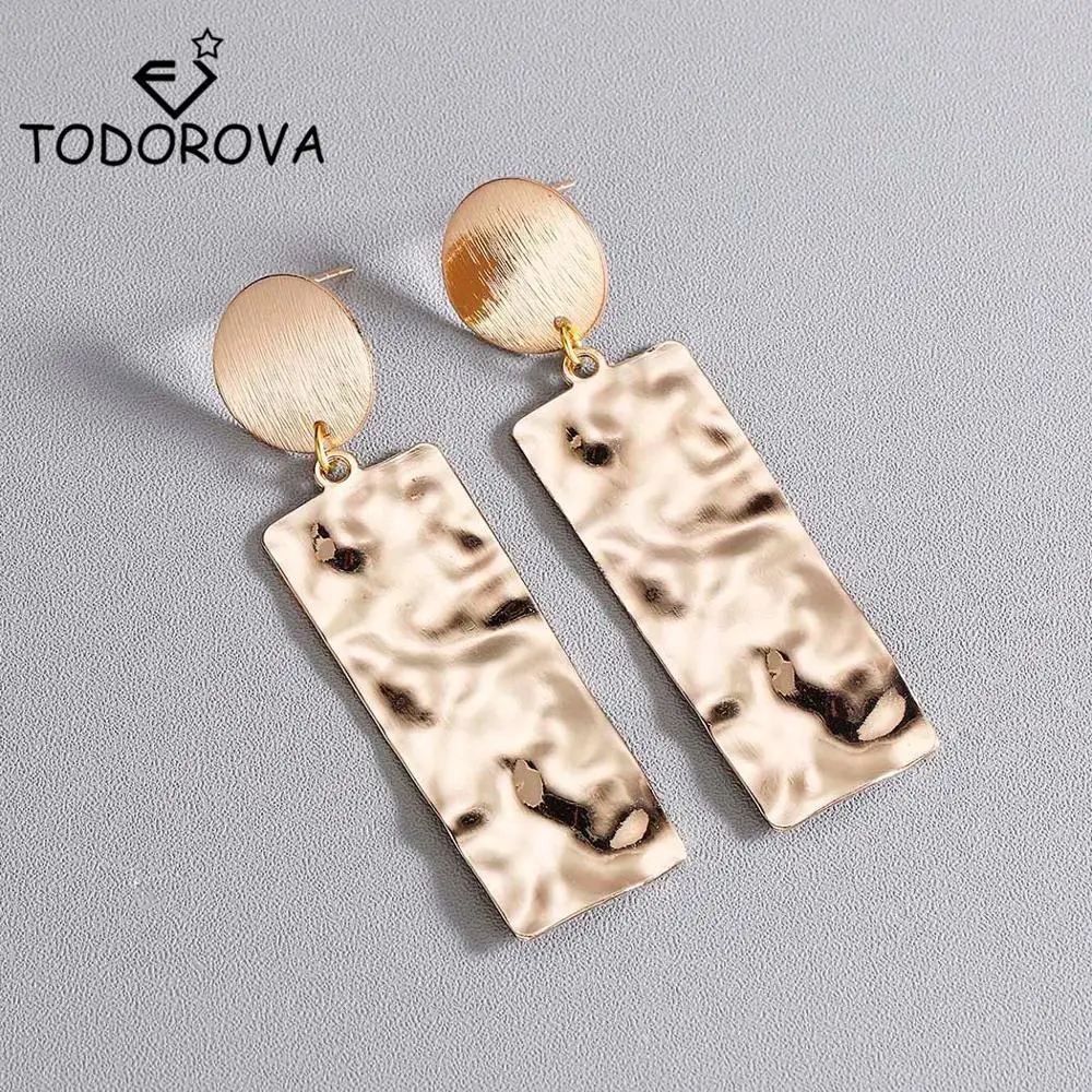 

Todorova Exaggeration Metal Large Vintage Earrings for Women Golden 2019 Geometric Circular Earrings Fashion Jewelry