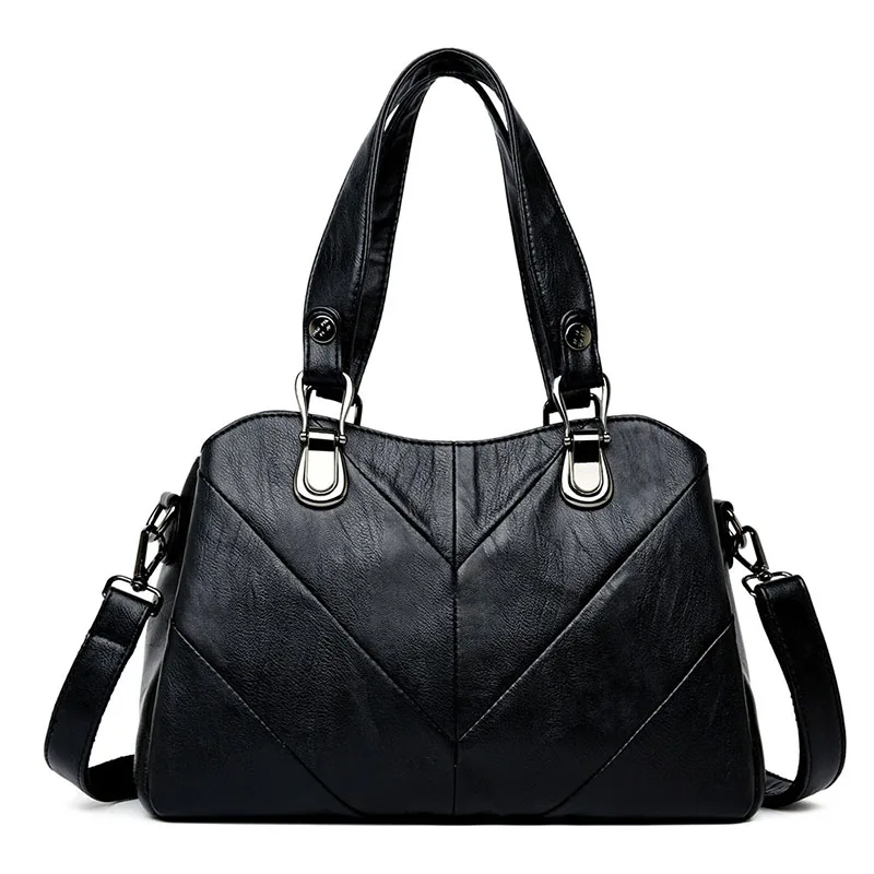 Zacht Lederen Handtas Grote Capaciteit Vrouwen Schoudertas Retro Tote Purse Hoge Kwaliteit Hobos Boodschappentassen Messenger Zacht Lederen Handtas Grote Capaciteit Vrouwen Schoudertas Retro Tote Purse Hoge Kwaliteit Hobos Boodschappentassen Messenger