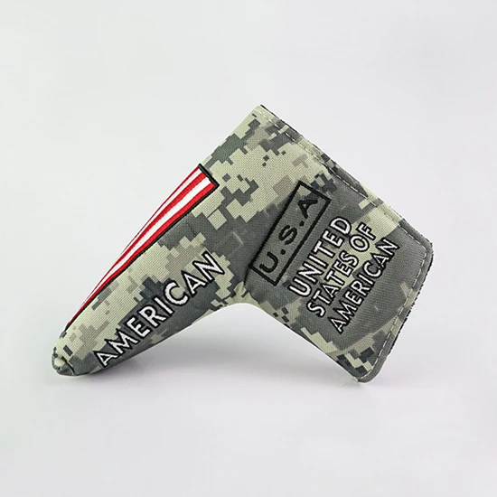 Чехол для клюшки для гольфа США Американский национальный флаг для Mallet Blade Golf Putter крышка головки протектор магнитное закрытие - Цвет: A