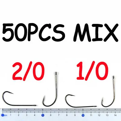 50 шт. 2X длинный хвостовик Stinger олень крючок для волос для небольших щуки лососевых басов узоры соленой воды креветки крючки для Мушек Рыболовные крючки BN - Цвет: 50PCS MIX