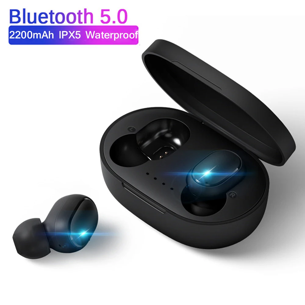 Skup TWS zestawy słuchawkowe bluetooth PK Redmi Airdots bezprzewodowe słuchawki douszne 5.0 słuchawki z redukcją szumów Mic etui z funkcją ładowania PK i200 i500 TWS