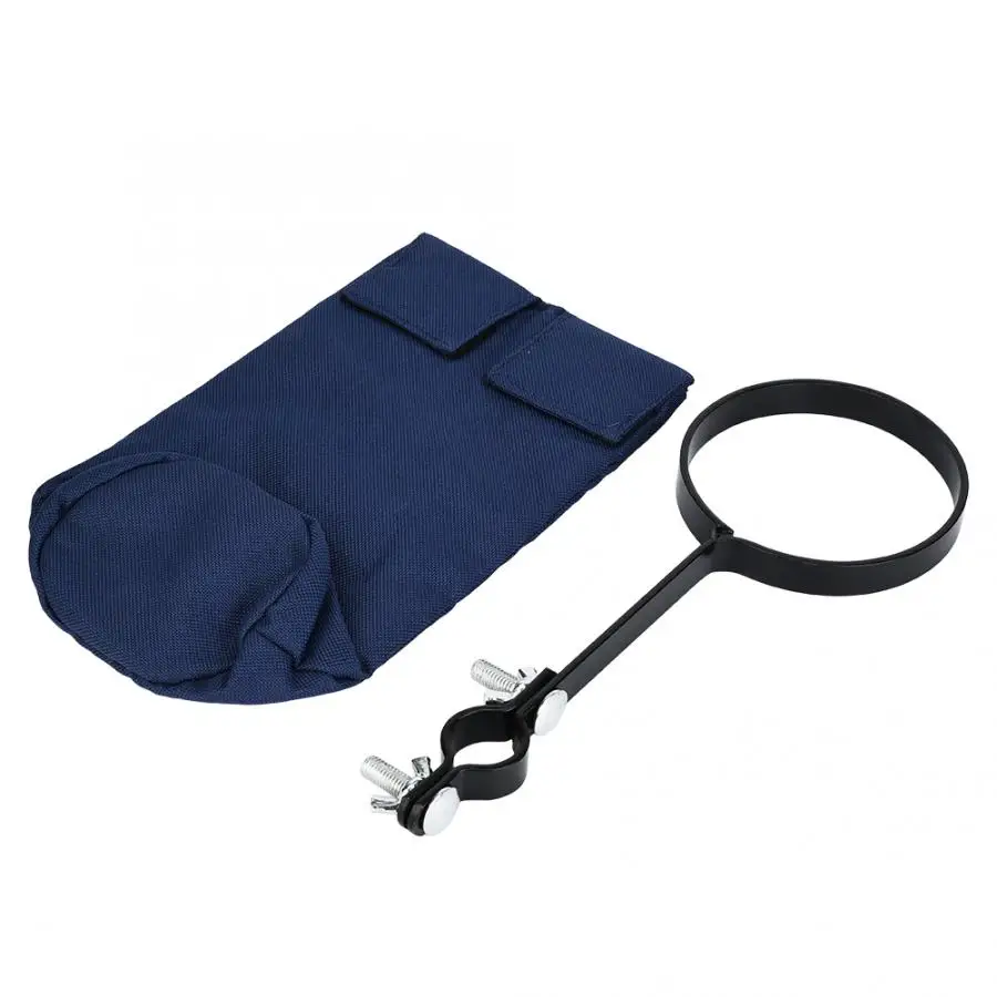 Drumstick Bag Iron Bracket and Nylon Bag Set Drum Set Kit Stick Storage Case Blue Percussion Mallet Case