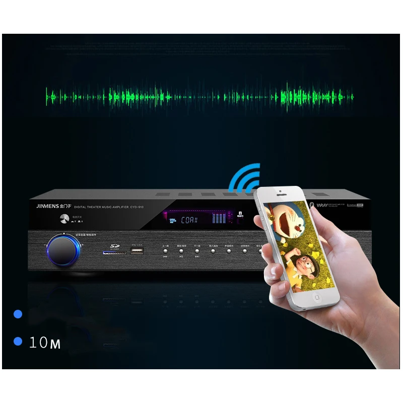 Kaolanhon 220V 450W 750W H-8002 4.0 Bluetooth Amplifier HDMI Loss Home Theater 5.1 Channel Digital Amplifier Home Karaoke