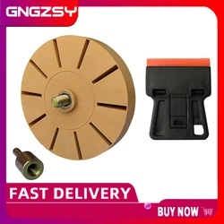 Roue à gomme en caoutchouc et adaptateur de perceuse pour enlever les rayures, autocollants adhésifs en vinyle du métal, verre, bois, fibre de verre E23 