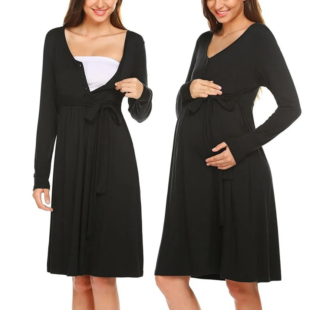 Платья для беременных; Vestidos; пижамы для кормящих мам с поясом; платье для беременных женщин; зимнее платье для грудного вскармливания; 19Oct