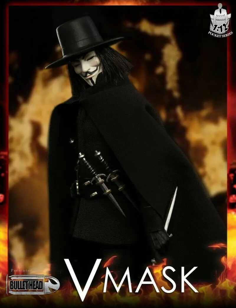 1/12 VMASK Vendetta Bullet Head BH004, одежда в масках, 6 дюймов, полный набор, фигурка, модель для фанатов, подарки