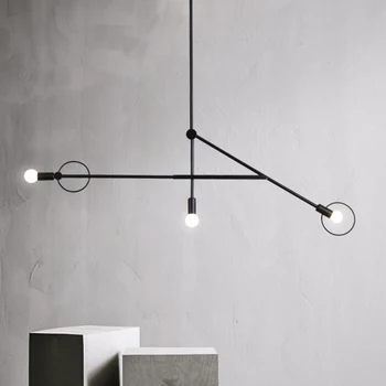 

Modern minimalist geometric line art chandelier lamp Nordic LED restaurant bedroom lighting designer hotel hanging lamp
