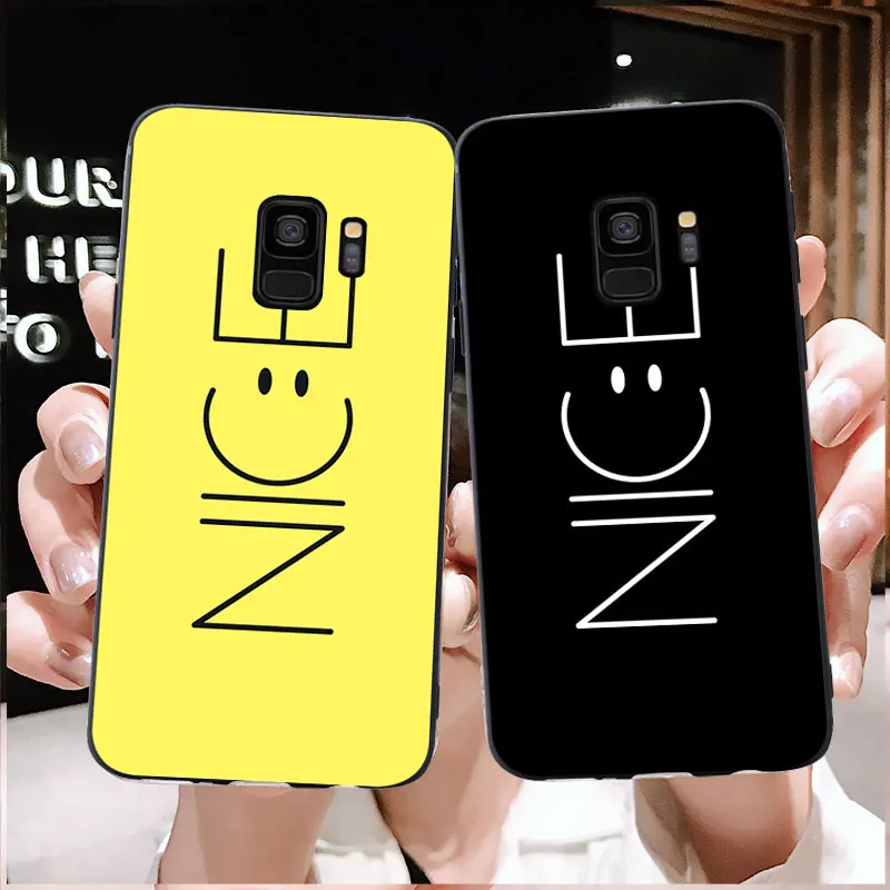 RKQ Забавный Простой Желтый нижний смайлик чехол для телефона Samsung Galaxy S6 S7 edge S8 plus S9