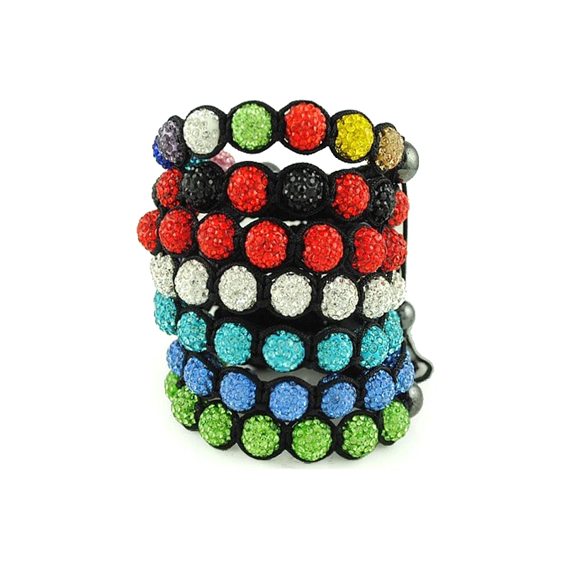 Itenice Кристальные браслеты AB шарики Clay Disco 9 бусины браслет для женщин Красочные