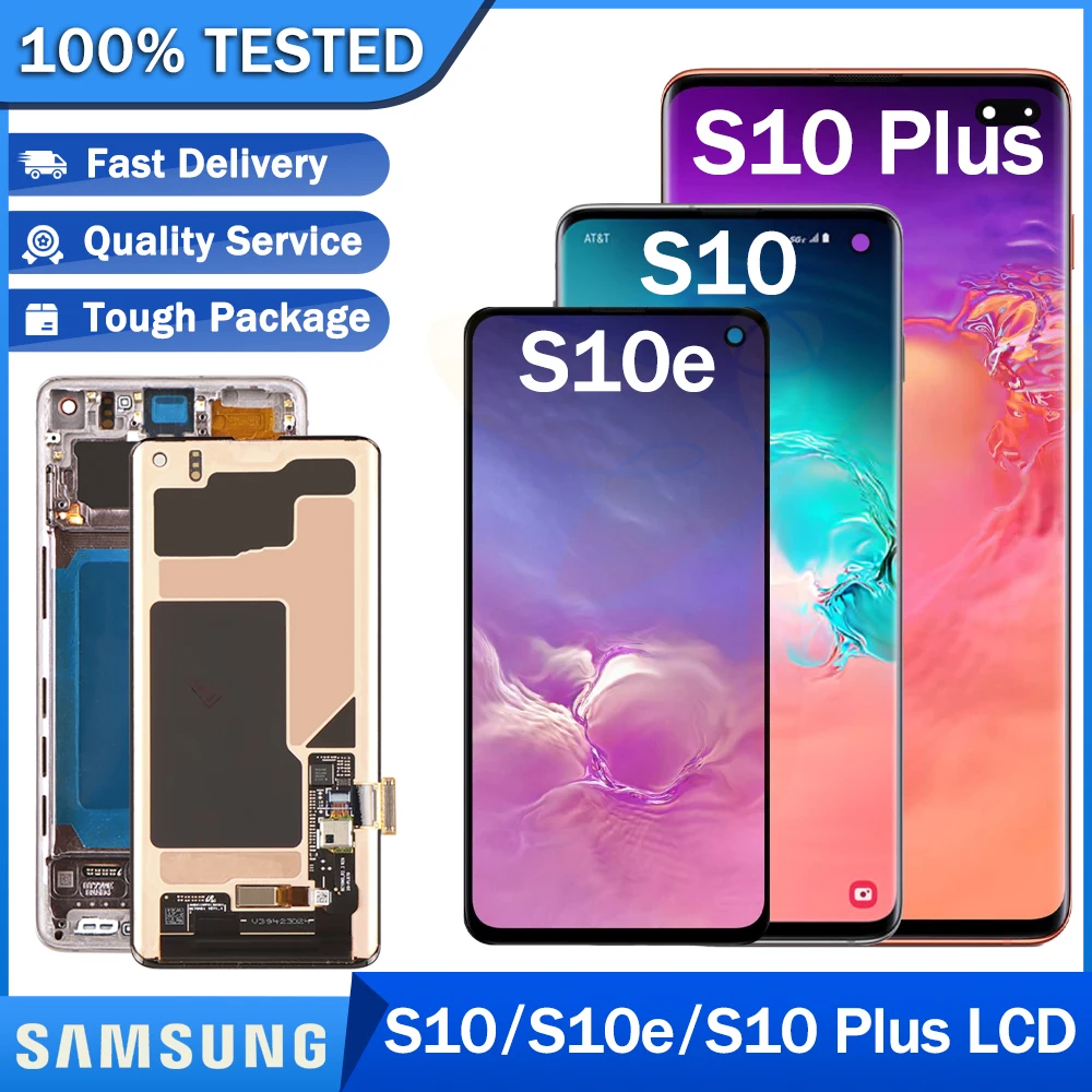 Оригинальный Новый ЖК дисплей S10 + для SAMSUNG Galaxy S10e Plus Super AMOLED с рамкой сенсорный