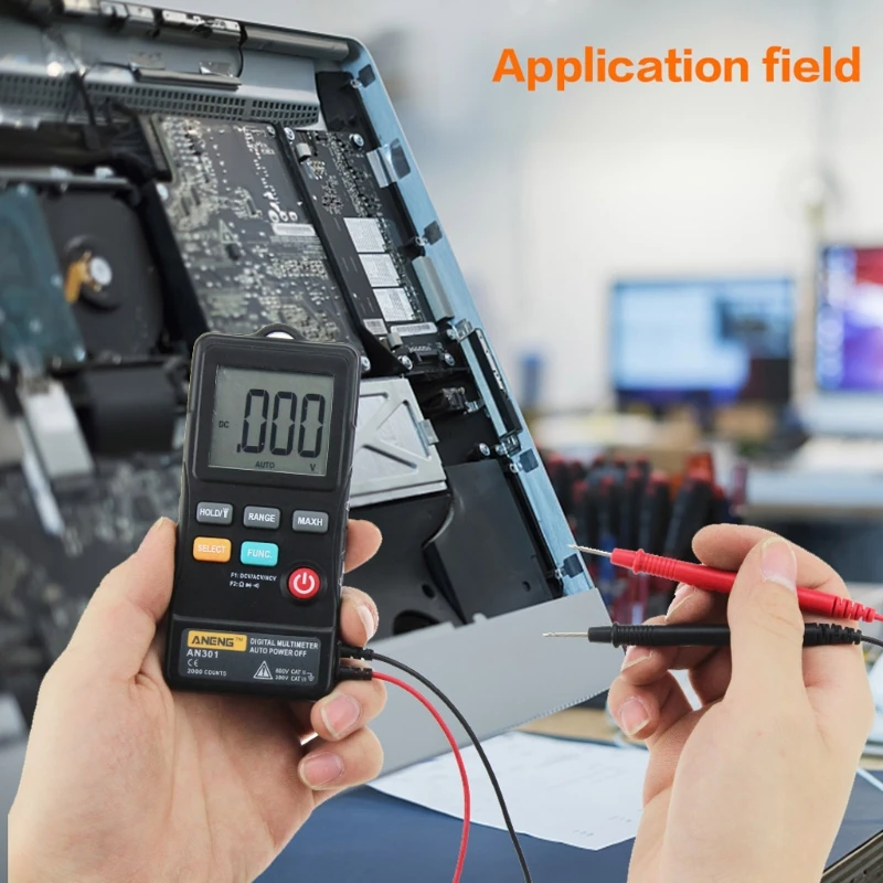 

AN301 Mini Digital Multimeter AC DC Voltmeter Voltage Resistance Meter with LED WXTC