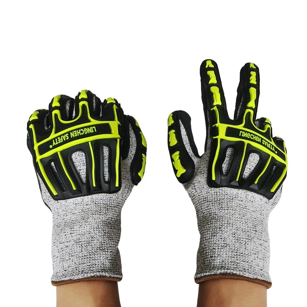 

Cut Resistant Gloves Anti Impact Vibration Oil GMG TPR Safety Work Gloves Anti Cut Proof Shock Mechanics Impact Resistant