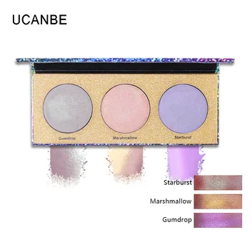 

UCANBE Shimmer Eyeshadow Makeup Palette Chameleon Crystal Sugar Highlighter Bronzer Glow Shimmer 3 Color Eye Shadow Cosmetic Kit