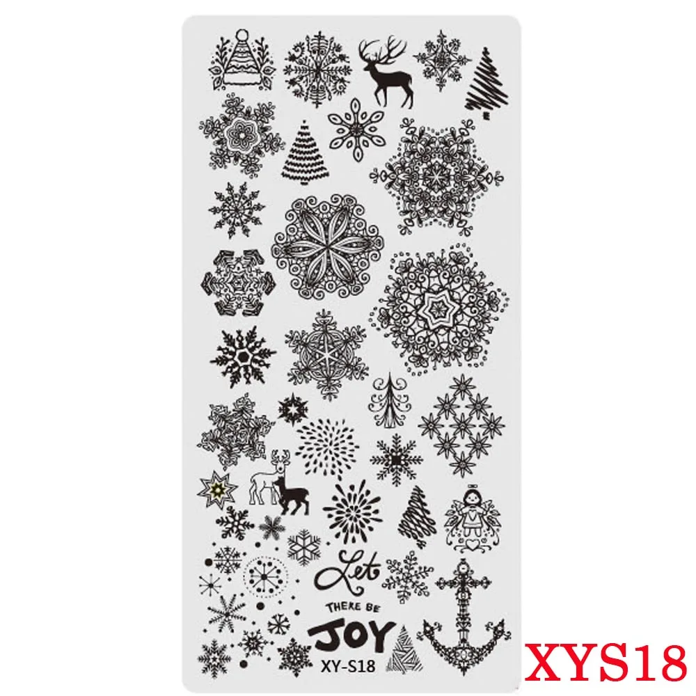 Рождественский шаблон для стемпинга для нейл-арта Геометрическая Снежинка олень шаблон ногтей штамп лак изображения аксессуары для ногтей YPA30 - Цвет: 3