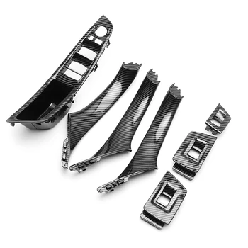 

Car Inner Handle For-bmw F10 F11 5 Series Door Panel Pull Cover Trim Carbon Fiber Holder Armrest Handle Bar Pull Carrier