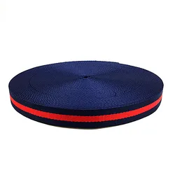 Vibrant Multicolor Webbing Strap Ribbon for Gift Wrapping & DIY Decorations - 5M (Blue red)