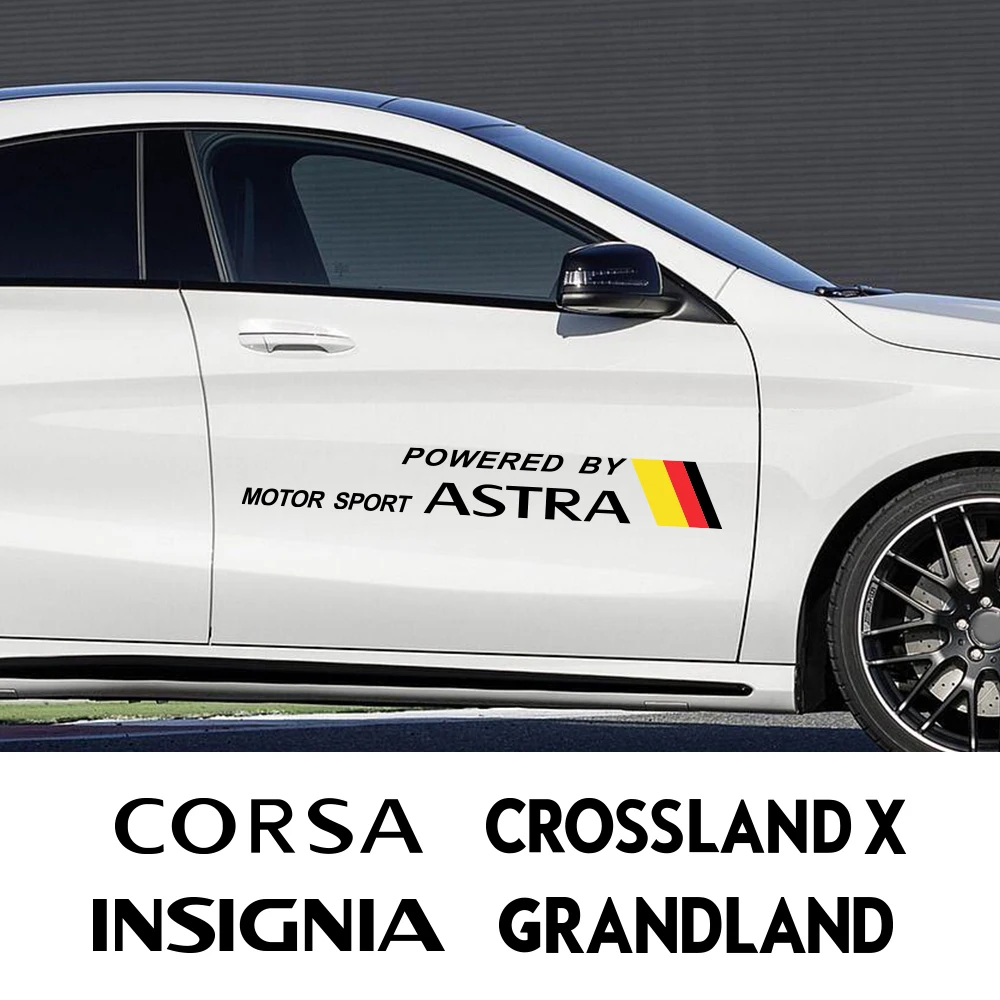 Per Opel Vauxhall Astra Corsa Insignia Vectra Zafira Grandland Meriva Mokka Crossland X Adesivi Per Auto Pvc Auto Door Side Decalcomanie