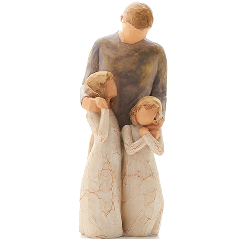as shown Статуэтки в скандинавском стиле Love family, миниатюрные украшения для дома из смолы, аксессуары Happy Time - Цвет: as shown