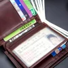 Genuine Leather Men Wallets Vintage Cow Leather Wallet Male Handmade Custom Dollar Price Coin Purse Short Wallet carteira 5