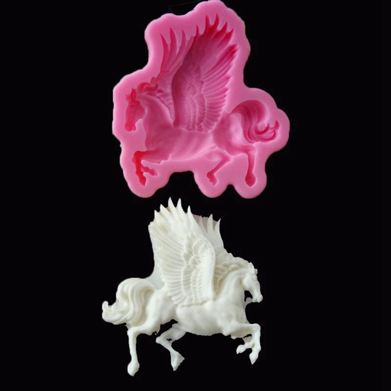 3D Pegasus силиконовая форма лошадь Конфеты Шоколад помадка формы для сахара украшения торта инструменты Мыло глина формы