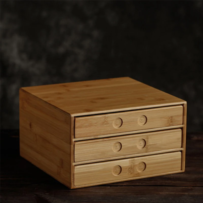 chinese-bamboo-tea-box-pu'er-tea-cake-box-simple-solid-wood-tea-storage-box-drawer-type-tea-tray-tea-box-tea-container