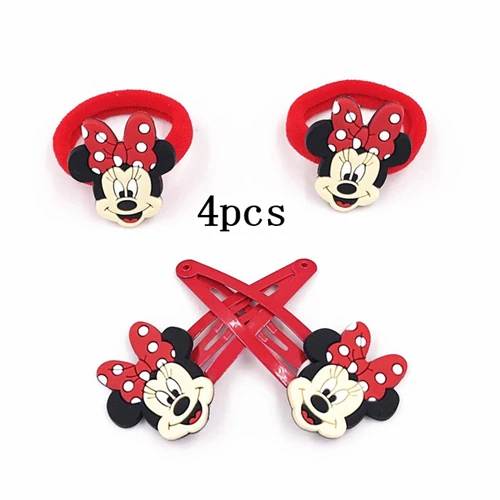 10--4pcs 10 шт. детские резиновые ободки с изображением Микки и единорога, мягкие тканевые аксессуары для волос с изображением Микки для девочек, эластичная резинка для волос, головные уборы, заколки для волос - Цвет: 10--4pcs