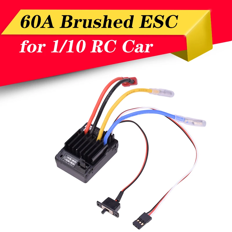 AX-D60A 60A Brushed ESC Waterproof Speed Controller for 1/10 RC Car Off-road Truck Boat 2S LiPo 6-8S NiMh Battery | Игрушки и хобби