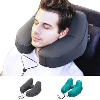 

Green Outdoor Travel Air Pillow Beach Inflatable Cushion Car Head Rest Hiking Inflatable TPU H Pillow 32*35*21cm for Plane Hotel