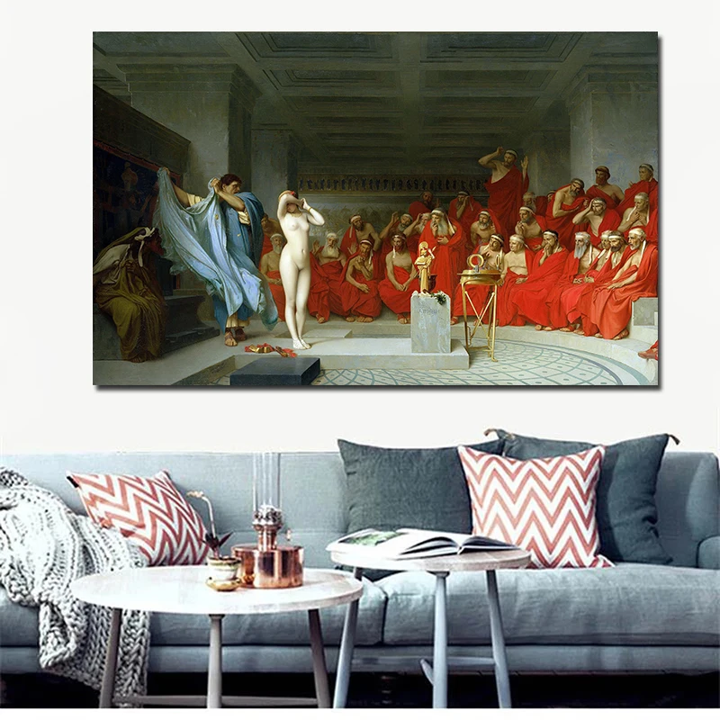 

Знаменитая живопись, Phryne Before the Areopagus, плакаты и принты, Картина на холсте, Настенная картина для гостиной, украшение для дома