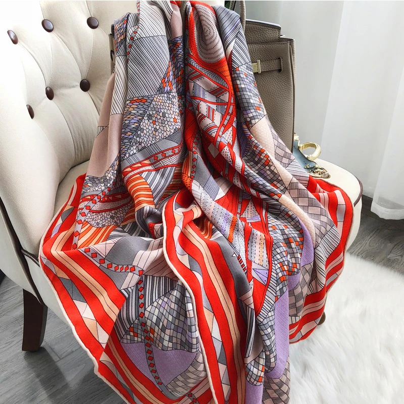 2021 New Designer Twill Fabric Silk Scarf Luxury Fashion Retro Printing  Autumn Decoration Winter Warm Scarf Square Scarf - Silk Scarves - AliExpress