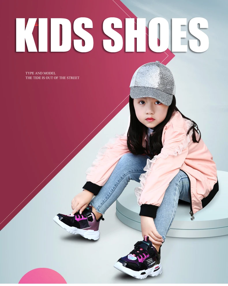 PINSEN 2019 Autumn Kids sneakers Girls Shoes Children's Sport Shoes Shining Light Casual Child Shoes For Girl chaussure enfant (1)