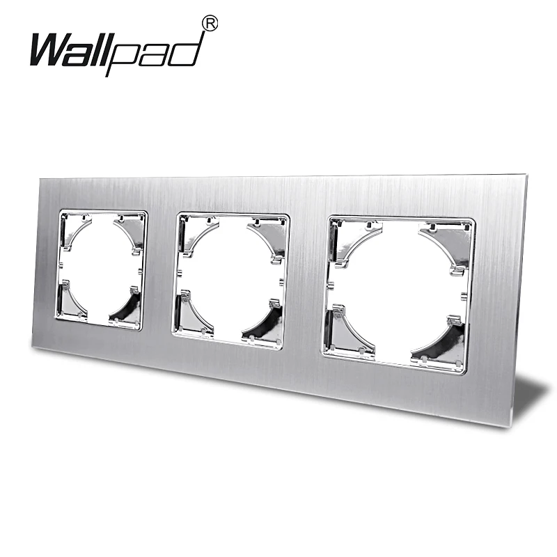 DIY Серебряный металлический каркас для модуля ЕС стандартный переключатель и розетка алюминиевая рамка Wallpad L6 серии
