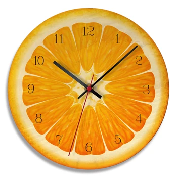 

Kitchen Wall Clock 11 Inch Cartoon reloj de pared Fruit Decoration Colorful Wall Watch Silent Movement modern design