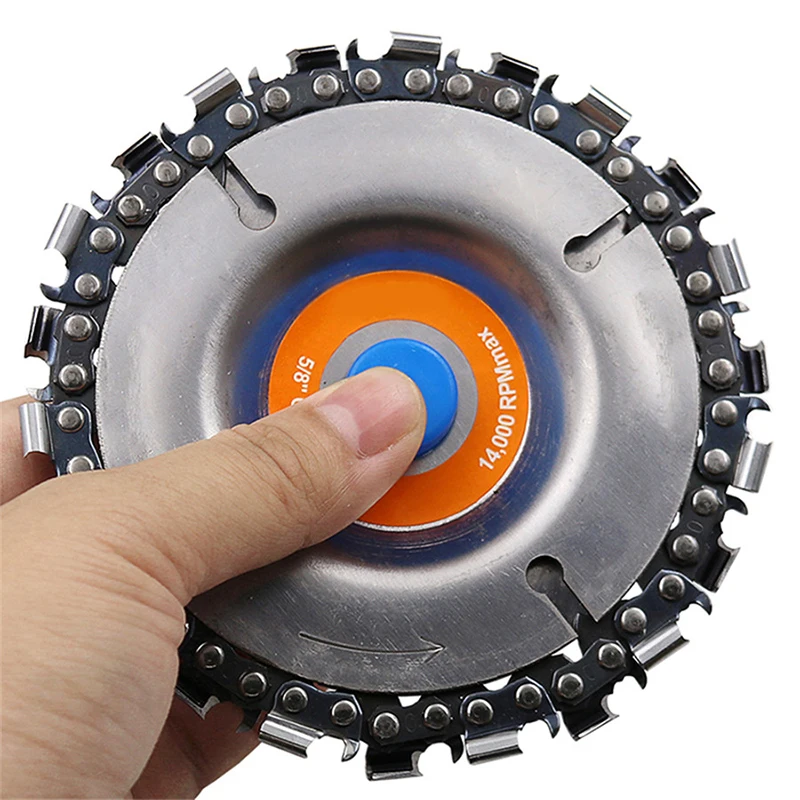 

4 Inch 5 Inch Chain Grinder Chain Saws Disc Woodworking Chain Plate Tool Multi-Functional Wood Carving Disc Angle Grinding Tool