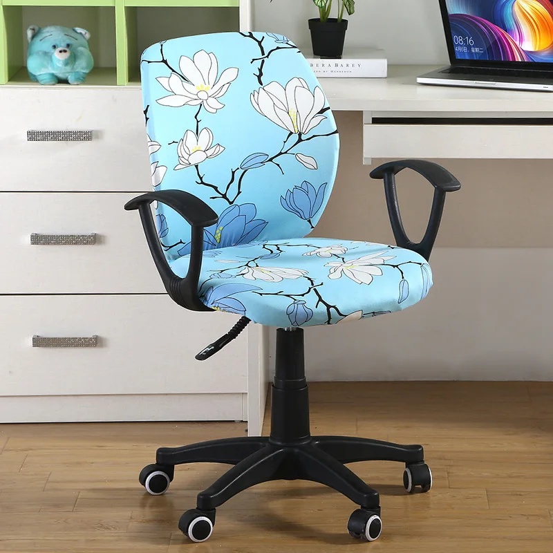 

Jacquard Solid Color Modern Home Decor Chair Covers Elastic Stretch Spandex Slipcovers Banquet Short Chair Cover for Office