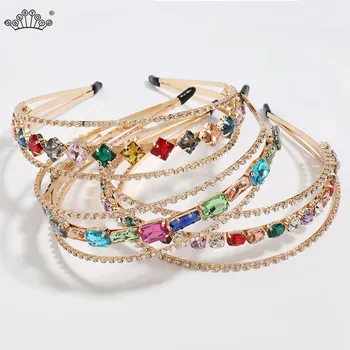 

Three Layers Crystal Tiaras and Crowns Headband Kid Girls Bridal Prom Crown Wedding Hair Accessiories Hairband