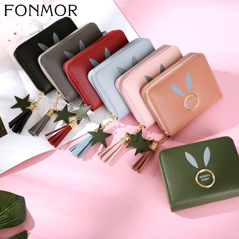

Fashion Women's Wallet Cute Students Tassel Pendant Trend Small PU Wallet 2019 Coin Purse Women Ladies Bank Card Bags For Women