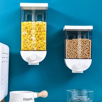

Wall Mounted Cereal Dispenser Box Oatmeal Grain Storage Box Kitchen Dry Food Organizer Container Kitchen Tools Accessories