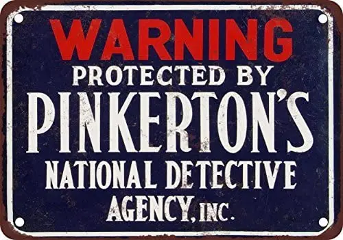 Предупреждение защищенное от Pinkerton национальная жестяная фотоферма кофейная