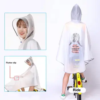 

Emergency Transparent Cycling Raincoat Bicycle Bike Raincoat Rain Coat Hood Waterproof Rainwear Adult Hiking Camp Supplies