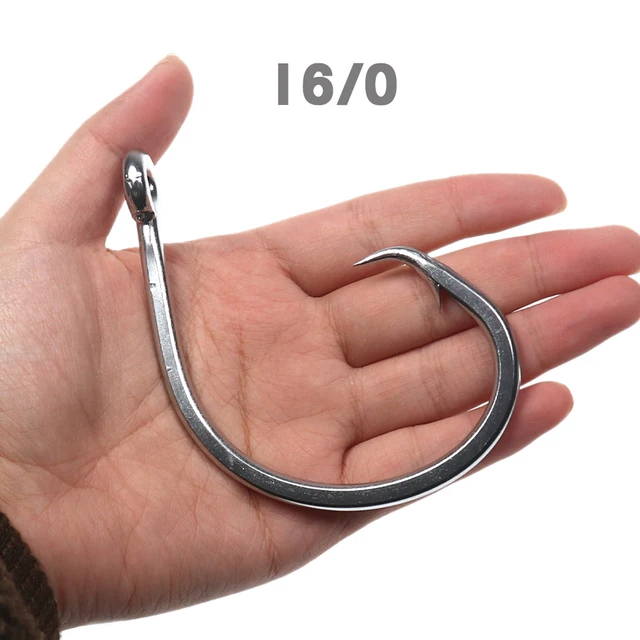 5Pcs Cerchi In Acciaio Inox Gancio Grande Gioco Pesca In - Foto 11