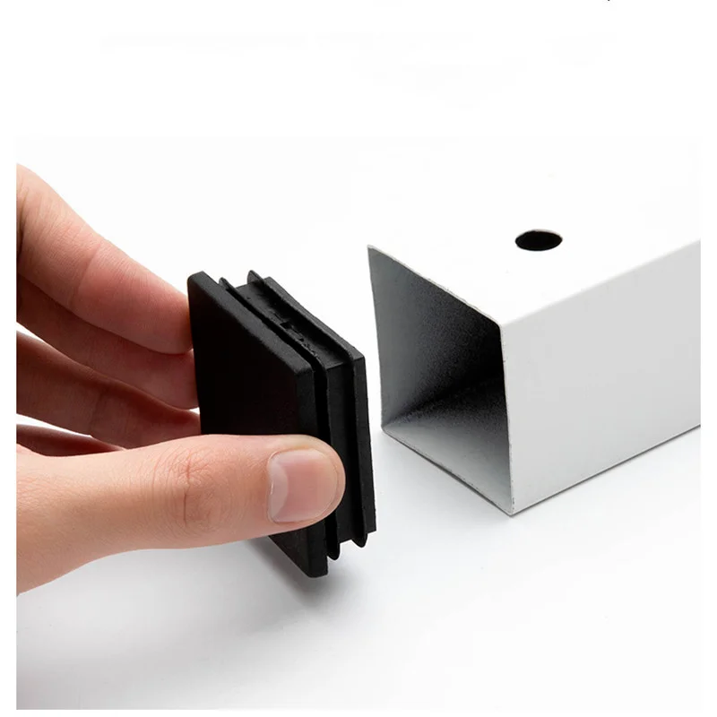 4pcs Plastic Furniture Leg Plug square Steel Pipe Tube End Caps for table feet Pads chair foot Bottom Cover Wood Floor Protector