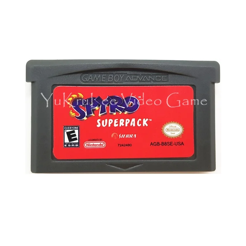Spyro Superpack Spyro серии 32 бит видеоигры картридж Консоли Карты для nintendo GBA серии консолей английский язык - Цвет: Spyro Superpack